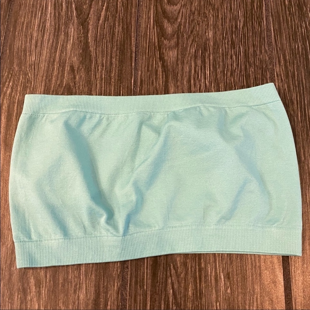 Zenana Outfitters Seamless Solid Bandeau in Ash Mint OS